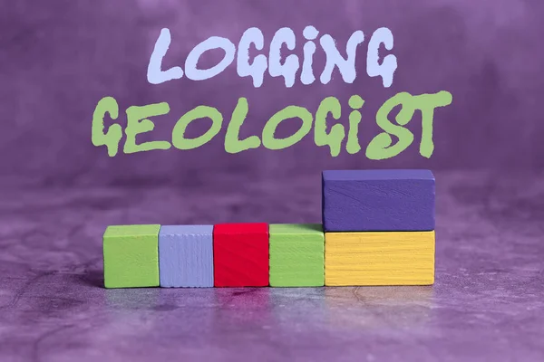 Conceptual caption Logging Geologist. Concept meaning Layout and execution of definition diamond drill programs Stack of Sample Cube Rectangular Boxes On Surface Polished With Multi-Colour