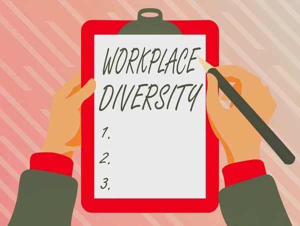 Sign displaying Workplace Diversity. Business showcase environment that accepts each individual s is differences Playing Keyboard Typing Game, Creating And Processing Digital Documents