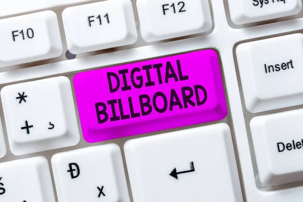 Handwriting text Digital Billboard. Concept meaning billboard that displays digital images for advertising Creating New Online Shop Business, Typing List Of Trading Goods