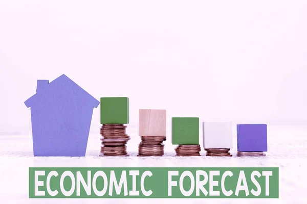 Handwriting text Economic Forecast. Word for attempting to predict the future condition of the economy Selling Land Ownership, Investing On New Property, Creating Sale Contract — Stock Photo, Image