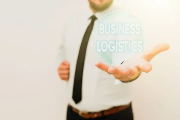 Handschrift Business Logistics. Internet Concept voor de aankoop en het beheer van materialen Presentatie van nieuwe plannen en ideeën Demonstratie van het planningsproces — Stockfoto