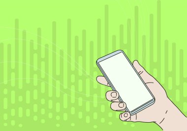 Yeni Teknoloji Gösteren Boş Ekran ile El Çekimi Mobil Aygıtı. Palm Design Taşıma Telefonu Boş Ekran Taze İletişim Teknolojisini Gösterir.