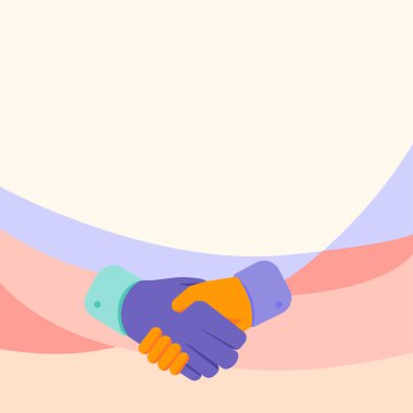 El sıkışma pozisyonu anlaşma ve selamlaşmayı gösteriyor. Palm Design Tokalaşma Görünümü Uygun Karşılama Yöneticisi.