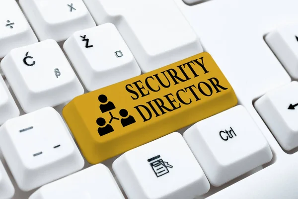 Ispirazione mostrando segno Direttore della Sicurezza. Business idea capo di una forza di sicurezza privata che lavora per un business Dattilografia Codici di programma di gioco, Programmazione Nuova applicazione giocabile — Foto Stock