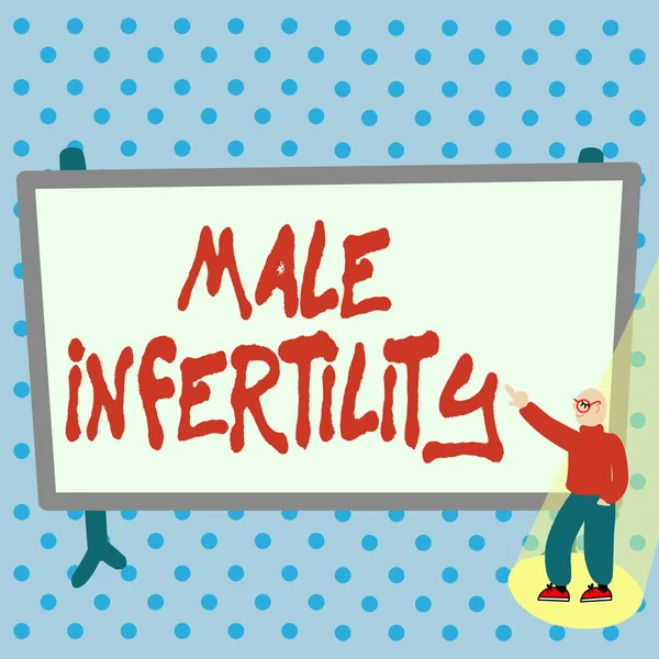 Концептуальная подпись Мужское бесплодие. Интернет - невозможность вызвать беременность в плодовитом красочном дизайне. — стоковое фото