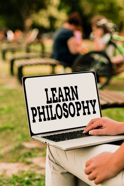 Conceptual caption Learn Philosophy. Internet Concept learn to develop sound methods of research and analysis Voice And Video Calling Capabilities Connecting People Together — Stock Photo, Image