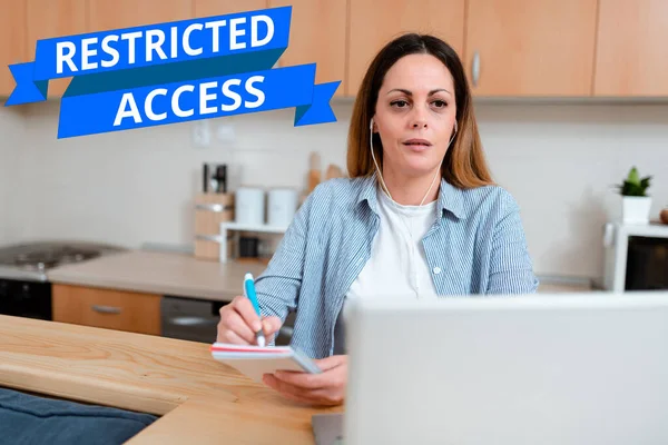 Conceptual display Restricted Access. Concept meaning A class of service in which users may be denied access Abstract Working At Home Ideas, Interior Decoration Live Video Blog