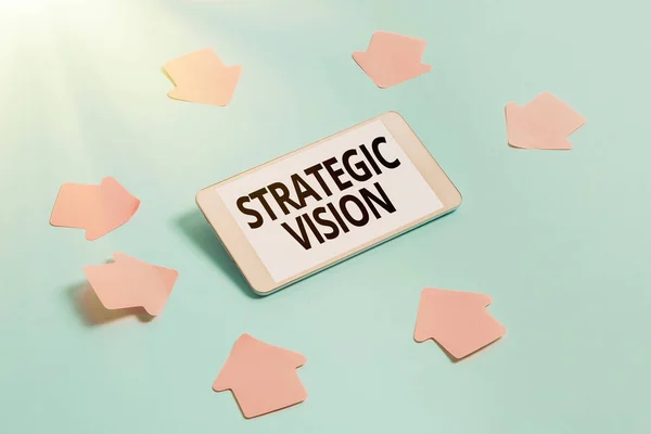 Handwriting text Strategic Vision. Business showcase clarifies the direction the organisation needs to move Brainstorming Technology Problems Improving And Upgrading Product — Stock Photo, Image