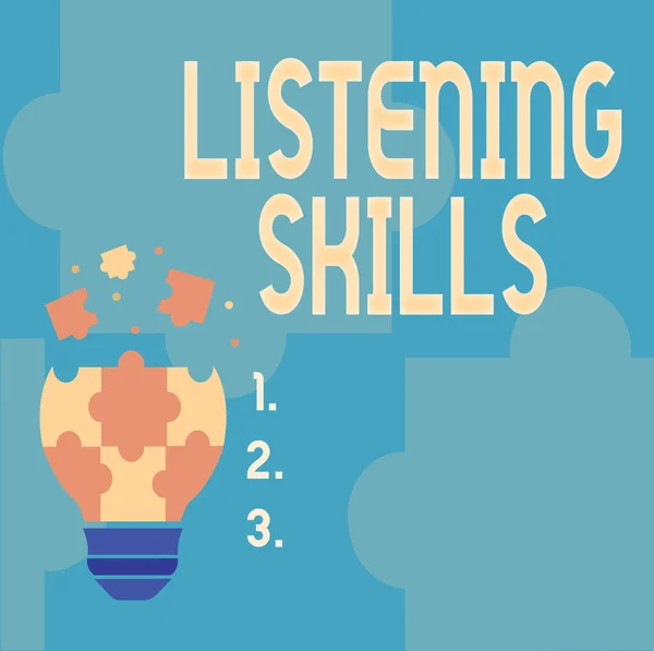 Надпись от руки "Listening Skills". Способность интернет-концепции понимать информацию, предоставленную докладчиком Абстрактный мозговой штурм Проблема и решение, Тщательное мышление — стоковое фото