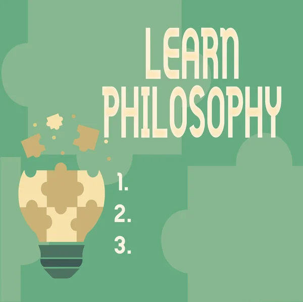 Inspiration showing sign Learn Philosophy. Business approach learn to develop sound methods of research and analysis Abstract Brainstorming Problem And Solution, Careful Thinking Concept — Stock Photo, Image