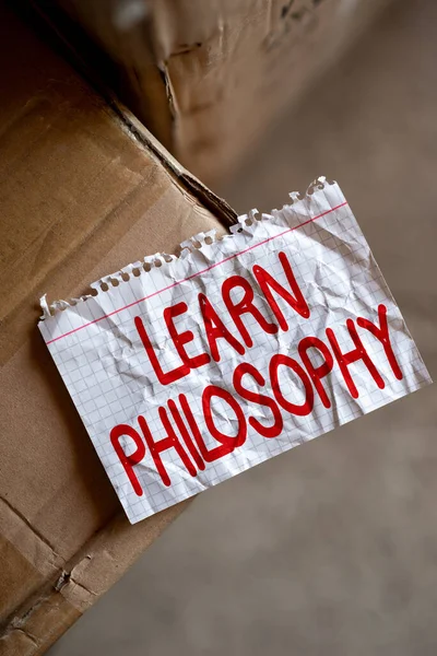 Handwriting text Learn Philosophy. Word for learn to develop sound methods of research and analysis Thinking New Bright Ideas Renewing Creativity And Inspiration — Stock Photo, Image