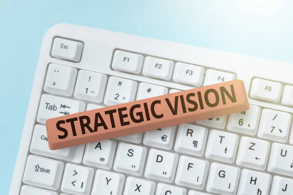 Writing displaying text Strategic Vision. Business showcase clarifies the direction the organisation needs to move Abstract Fixing Outdated Websites, Maintaining Internet Connection — Stock Photo, Image