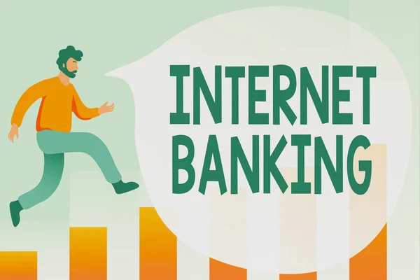 Visualizzazione concettuale Internet Banking. Metodo bancario di concetto del Internet quali transazioni hanno condotto elettronicamente i codici di programmazione di debug, l'esecuzione e la prova del nuovo programma del calcolatore — Foto Stock