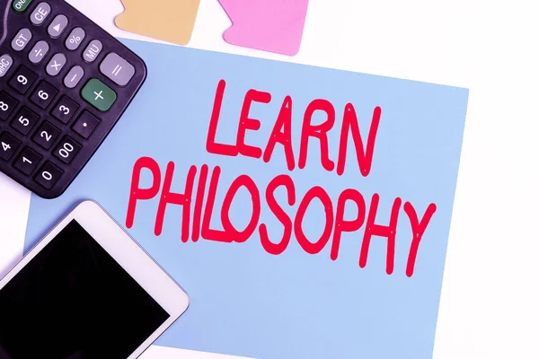 Sign displaying Learn Philosophy. Word Written on learn to develop sound methods of research and analysis Display of Different Color Sticker Notes Arranged On flatlay Lay Background — Stock Photo, Image