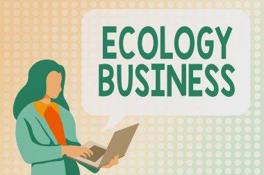 Kavramsal manşet Ekoloji Şirketi. İş konsepti küresel ekoloji ve çevre koruma işi programlama dilleri öğrenme, kodlama ve geliştirme yeni video oyunu