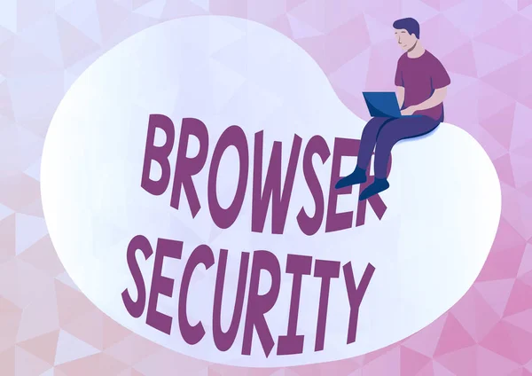 Вдохновение показывает знак безопасности браузера. Word Watch о безопасности веб-браузеров для защиты сетевых данных — стоковое фото