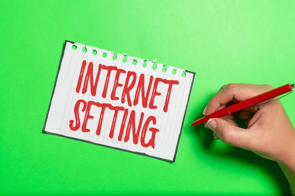 Inspiration montrant panneau Internet Setting. Aperçu de l'entreprise détermine comment il se connecte à votre opérateur sans fil pour les données Problèmes de remue-méninges et solutions Poser des questions pertinentes — Photo