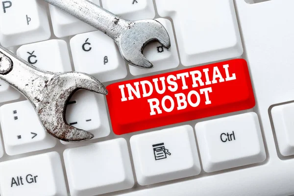 Handschrift tekst Industrial Robot. Internet Concept robotmechanisme gebruikt bij de fabricage van producten Abstract Presenteren van ethische hacker, typen van creatieve notities en ideeën — Stockfoto