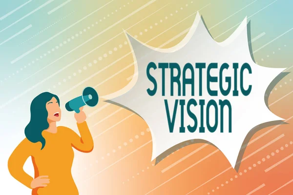 Writing displaying text Strategic Vision. Word for clarifies the direction the organisation needs to move Modern Data Processing Methods, Typing And Editing Online Articles — Stock Photo, Image