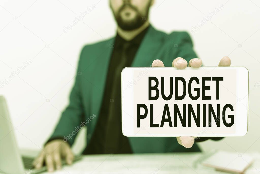 Handwriting text Budget Planning. Word for process of constructing a budget and then utilizing it Tech Guru Selling Newly Developed Device, Teacher Confiscating The Phone