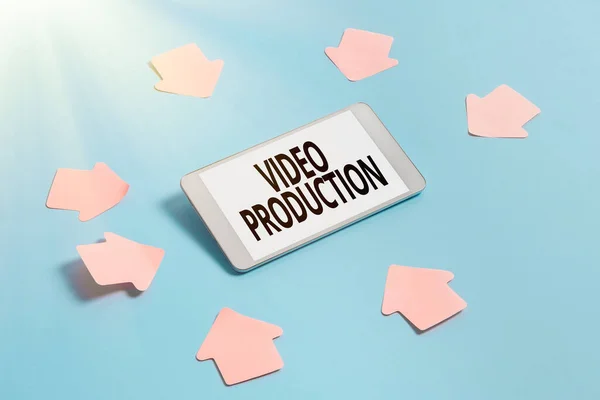 Концептуальний дисплей Video Production. Бізнес ідея процес перетворення ідеї в відео Технологія мозкового штурму Проблеми вдосконалення та оновлення продукту — стокове фото
