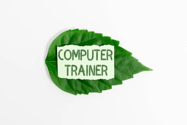 Inspiration showing sign Computer Trainer. Business idea instruct and help users acquire proficiency in computer Saving Environment Ideas And Plans, Creating Sustainable Products — Stock Photo, Image