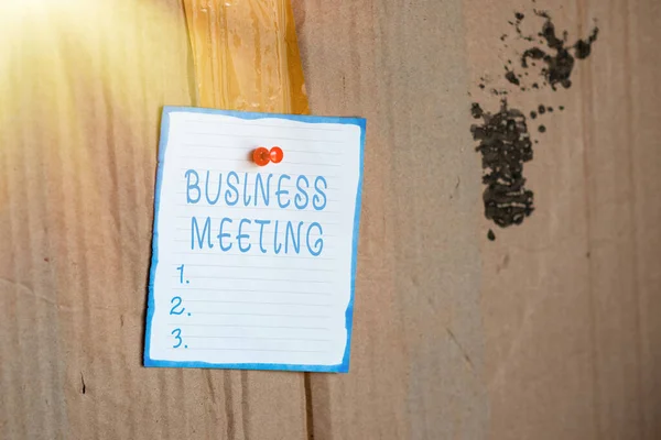 Legenda do texto apresentando Business Meeting. Reunião de ideias de negócios de duas ou mais exibições para discutir ideias de negócios Pensando em novas ideias brilhantes Renovando a criatividade e a inspiração — Fotografia de Stock