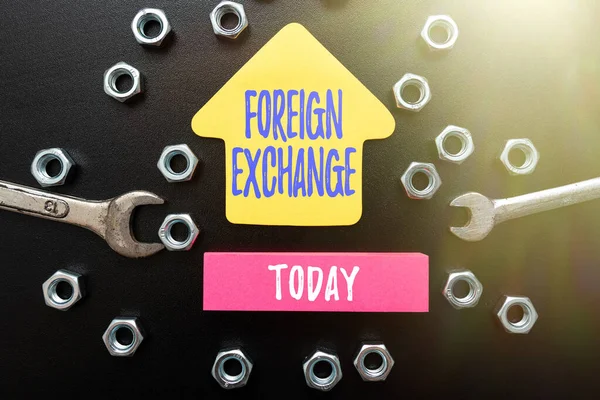 Sign displaying Foreign Exchange. Business approach system for dealing in the currency of other countries Workshop Improvement Ideas Productivity Inspirations And Solutions