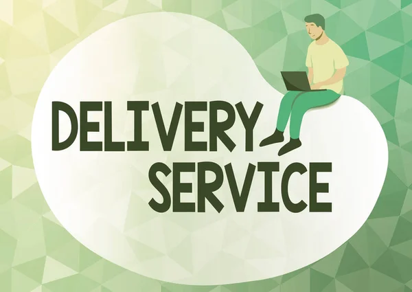 Inspiration zeigt Zeichen Lieferservice. Word for the act of a delivery services to customers Abstract Verbreitung von Nachrichten online, Global Connectivity Concepts — Stockfoto