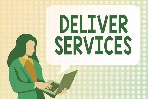 Wyświetlacz koncepcyjny Dostarczanie usług. Business overview the act of providing a delivery services to customers Studiowanie języków programowania, kodowanie i rozwijanie nowych gier wideo — Zdjęcie stockowe