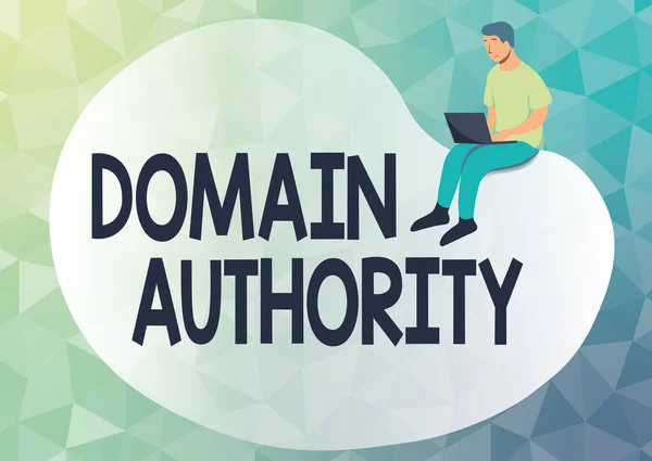 Handwriting text Domain Authority. Word Written on calculated metric for how well a domain is likely to rank Abstract Spreading Message Online, Global Connectivity Concepts — Stock Photo, Image