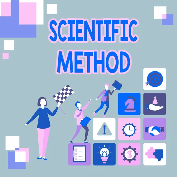 Inspiration visar tecken Vetenskaplig metod. Business overview method of procedure that has characterized natural science Konvertera fantasier till skrivbordsberättelser, registrera nytt konto — Stockfoto