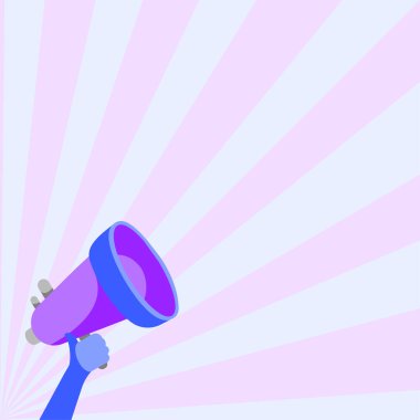 Sağ El Tutma Megafonu 'nun Yüksek Sesli Harika Duyurusu. El Çizimi Bir Megafon Kullanarak Güçlü Yeni Büyük Reklamlar Yapıyor.