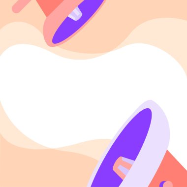 Bir çift büyük megafon çizimi Sohbet Bulutunda harika bir duyuru yapıyor. Big Bullhorn 'lar Boş Duman ile İnanılmaz Son Reklamlar Yapıyor.