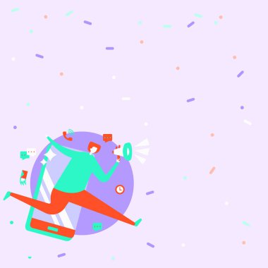 Adam cep telefonuyla çalışan bir megafon çiziyor. Yorum yapıyor ve tepki veriyor. Centilmen Çizgisi Çizimi Bullhorn Acelesi ile Cep Telefonu Tanıtım İncelemeleri Yapıyor.