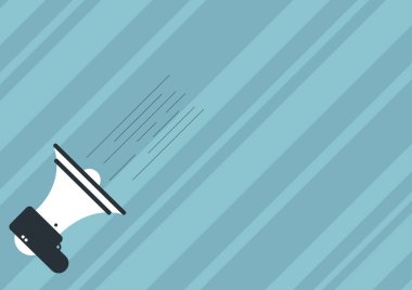 Hızlı Yeni Bir Duyuru Yapan Bir Megafonun İmajı. Megafon Çizim Veren Önemli Hızlı Tebligat. Horn Sözcüsü Sketch Hızlı Promosyon Yapıyor.