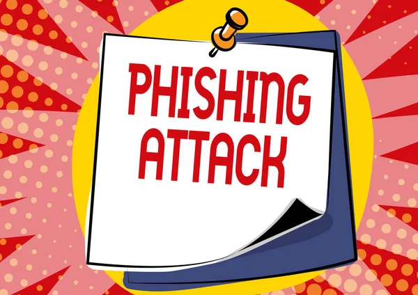 Phishing Attack sunan metin başlığı. Kavram, hassas ve gizli bilgi edinme girişimi anlamına gelir Renkli İleti Sunum Fikirleri, Yapışkan Notlar Mesaj Anımsatıcı — Stok fotoğraf