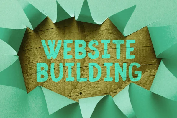 Bildunterschrift: Website Building. Konzept bedeutet Werkzeuge, die typischerweise den Aufbau von Websites ermöglichen Brainstorming neuer Ideen und Inspirationen für Lösungen Durchbruchsprobleme — Stockfoto
