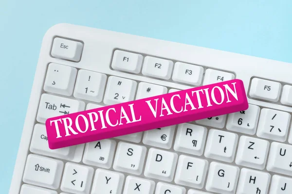 Conceptual display Tropical Vacation. Business concept taking a holiday in countries either side of the equator Computer Engineering Concept, Abstract Repairing Broken Keyboard — Stock Photo, Image