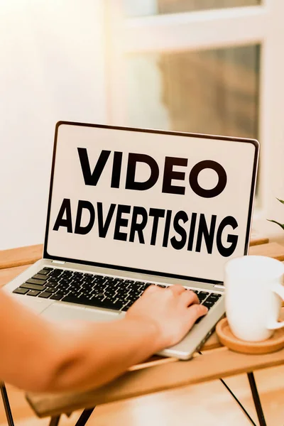 Writing displaying text Video Advertising. Business approach encompasses online display advertisements that have video Online Jobs And Working Remotely Connecting People Together