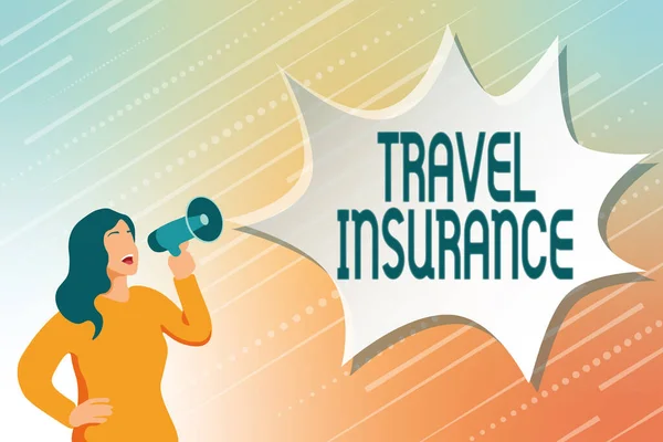 Hand writing sign Travel Insurance. Business idea covers the costs and losses associated with traveling Modern Data Processing Methods, Typing And Editing Online Articles — Stock Photo, Image