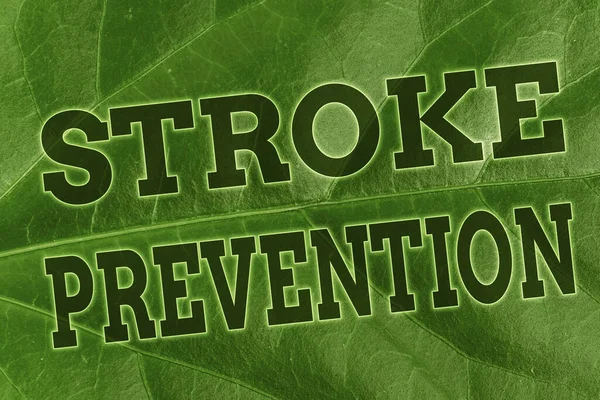 Skriv under med Stroke Prevention. Internet Concept identifierade personliga riskfaktorer och ändra livsstil Natur Tema Presentation Idéer och design, Visa förnybara material — Stockfoto