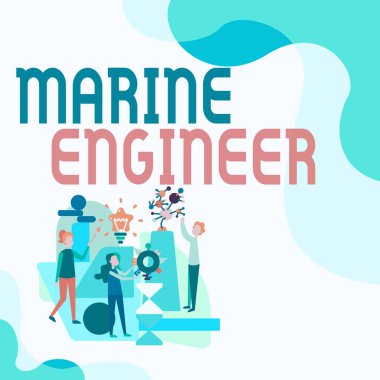 El yazısı işareti Deniz Mühendisi. Geminin bakımı ve işletilmesi ile ilgili iş yaklaşımı, motorlar. Üç Çarpışma Çizimi El Sanatları Birlikte Çalışıyor..