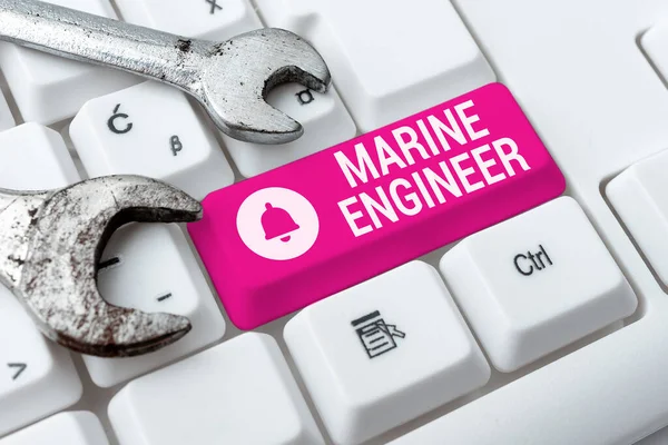Inspiration showing sign Marine Engineer. Business concept incharge with maintenance and operation of a ship s is engines Computer Engineering Concept, Abstract Repairing Broken Keyboard