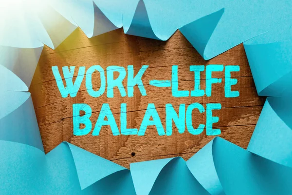 Концептуальний підпис Work Life Balance. Бізнес-ідея час, виділений для роботи та аспекти життя це рівний мозковий штурм Нові ідеї та натхнення для вирішення проблем — стокове фото