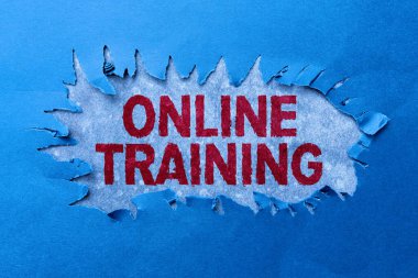 Inspiration showing sign Online Training. Business approach Computer based training Distance or electronic learning Thinking New Writing Concepts, Breaking Through Writers Block