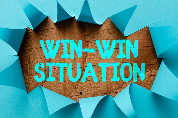 Έμπνευση δείχνει σημάδι Win Win Κατάσταση. Written on situation where all the parties benefit one way or another Brainstorming Νέες Ιδέες Και Έμπνευση Για Λύσεις Αντιμετώπιση Προβλημάτων — Φωτογραφία Αρχείου