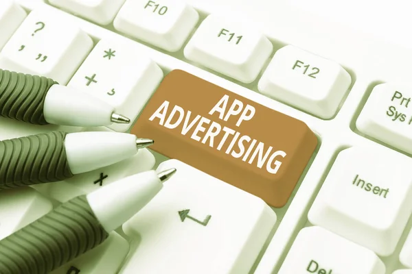 Kézírás jel App Advertising. Word for developers get paid to serve advertisements in mobile app Átírása Internet Meeting Audio Record, Új átírás Módszerek — Stock Fotó