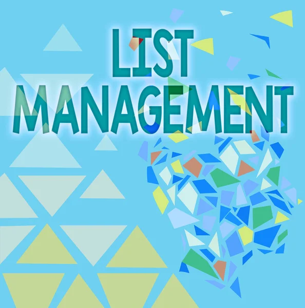 手写文本列表管理.作为列表所有者的代理人的商业概览公司或个人彩色壁纸图像、碎片效果设计、几何图案设计 — 图库照片