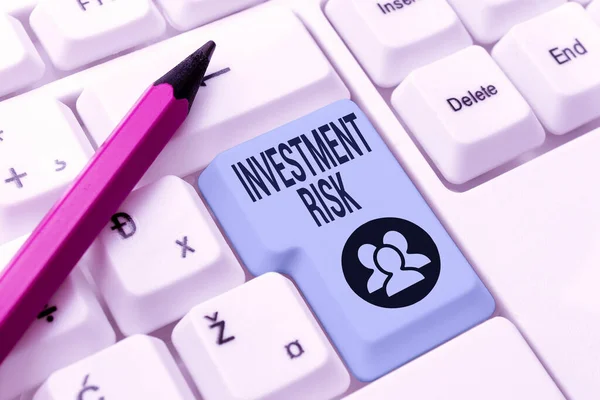 Zeichen für Investitionsrisiko. Geschäftskonzept potenzielle finanzielle Verluste, die einer Investitionsentscheidung innewohnen Tippen Hilfreich Blog Tutorial And Guides, Researching Strategies Online — Stockfoto